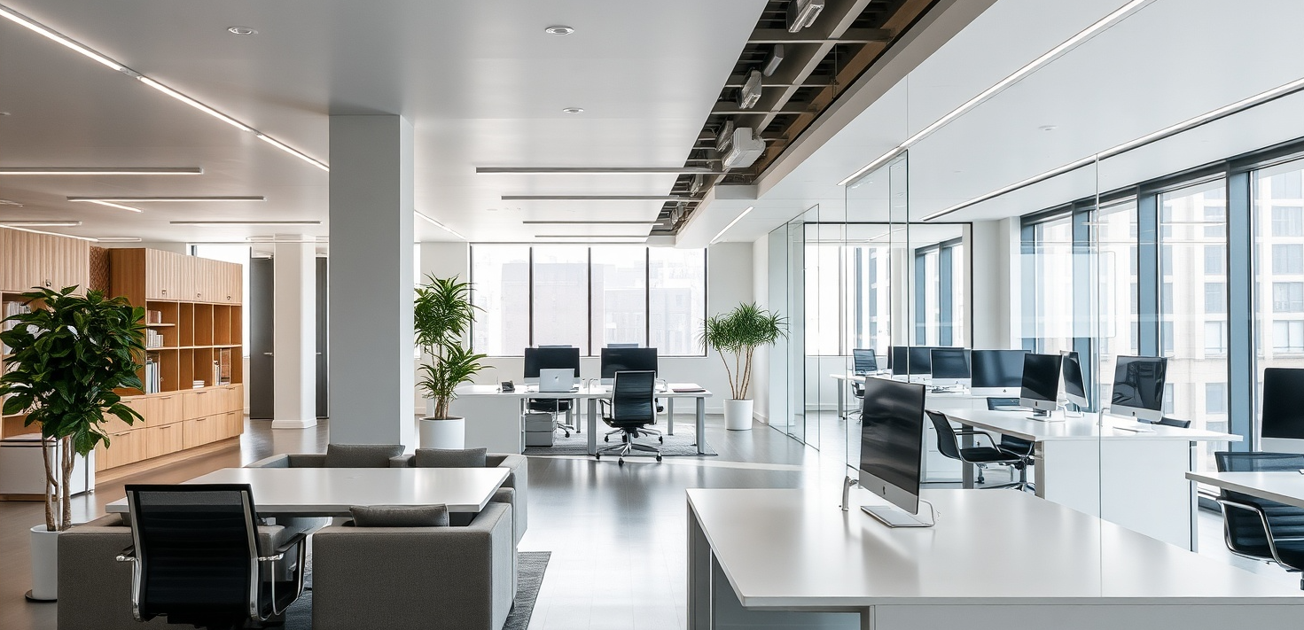 Ambiente corporativo moderno de consultoria em tecnologia